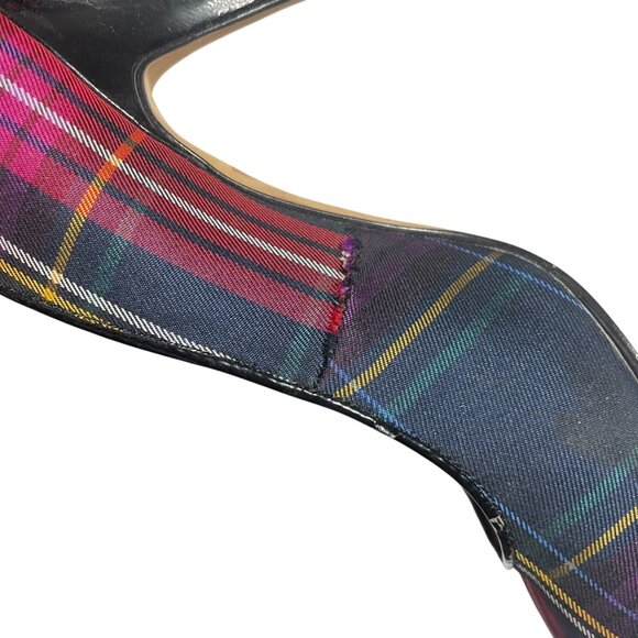 Kate Spade New York Plaid 7M Heels Multicolor Leather - Picture 5 of 5